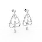 18K Chandelier Drop Diamond Earrings — 3D VIEW