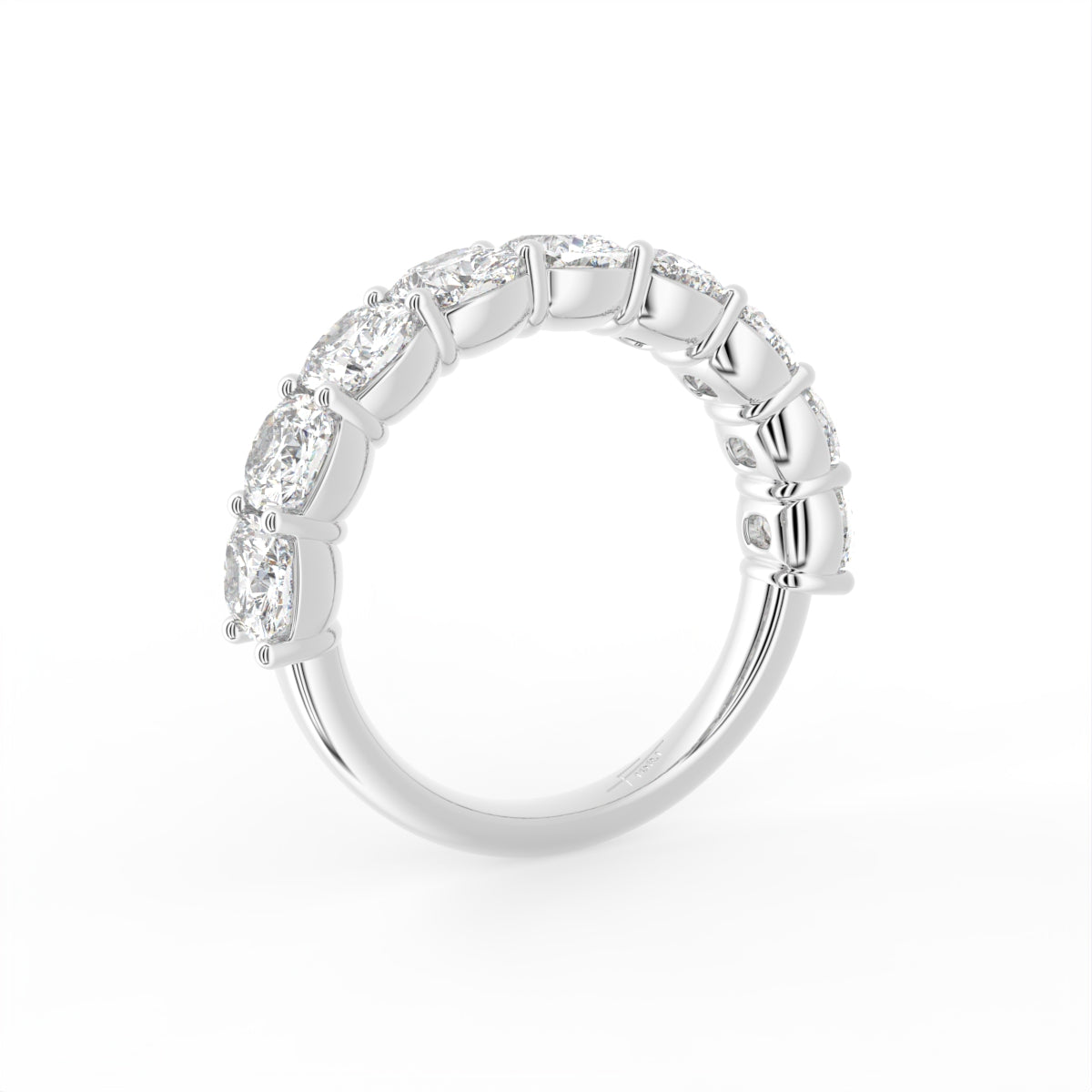 vimg:FJ4854|vimg:FJ4855|vimg:FJ4856|vimg:FJ4861|14K White Gold Eternity Cushion Diamond Ring — 3D VIEW