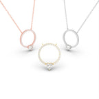 18K Heart Diamond Pendant — 3 COLOR