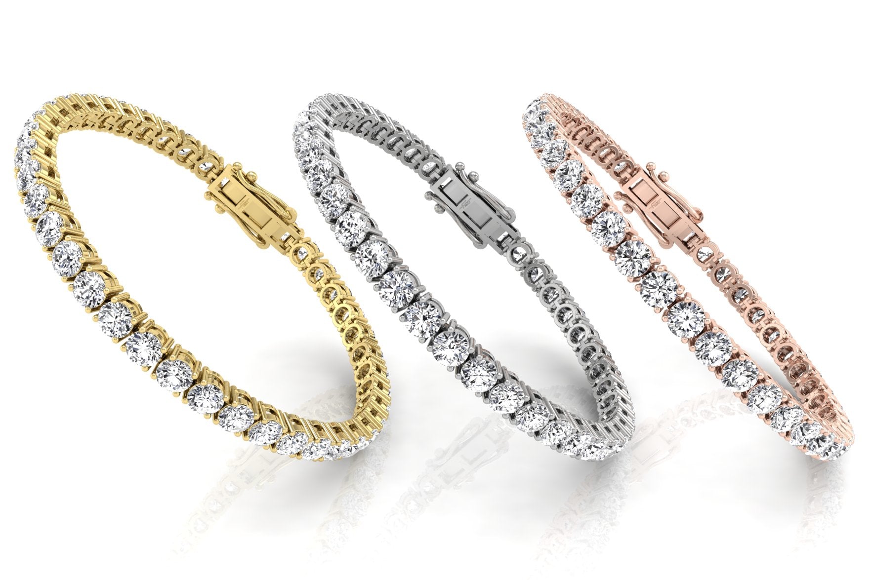 18K Round Diamond Bracelet — 3 COLOR