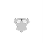 14K White Gold Trillion Diamond Stud Earrings — BACK