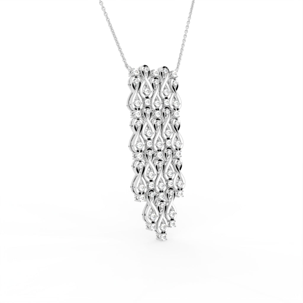 18K Chandelier Pear Diamond Pendant — 3D VIEW
