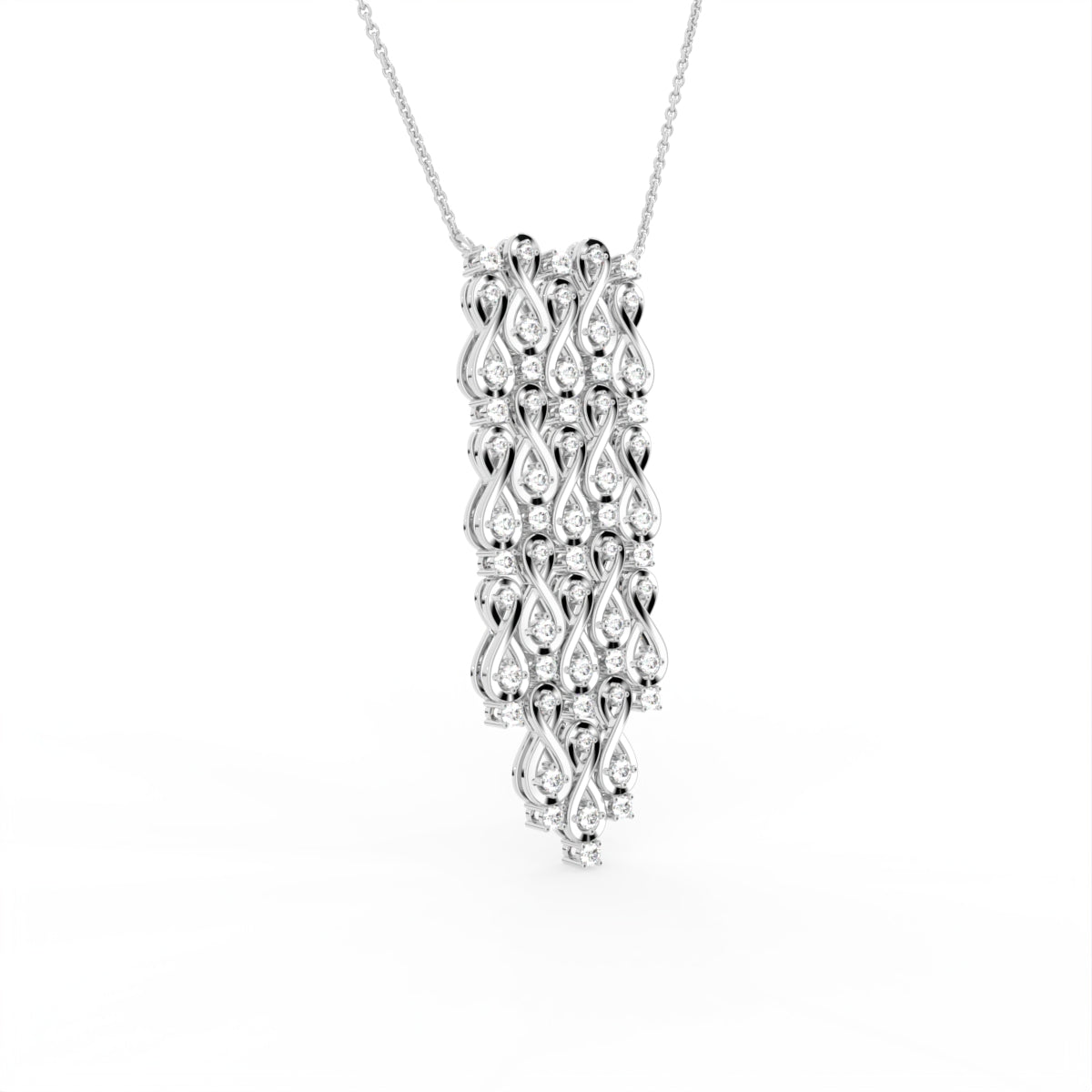 18K Chandelier Pear Diamond Pendant — 3D VIEW