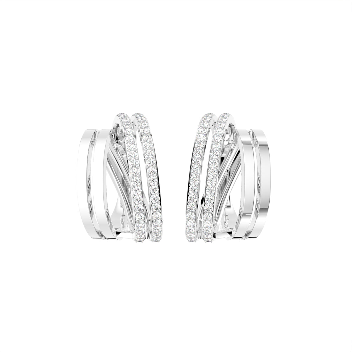 18K Lab Grown Diamond Hoop Earrings — TOP