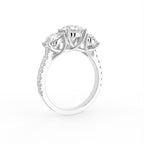 18K Trilogy Round Diamond Engagement Ring — 3D VIEW