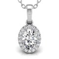 18K Halo Diamond Pendant — FRONT