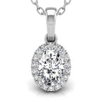 18K Halo Diamond Pendant — FRONT