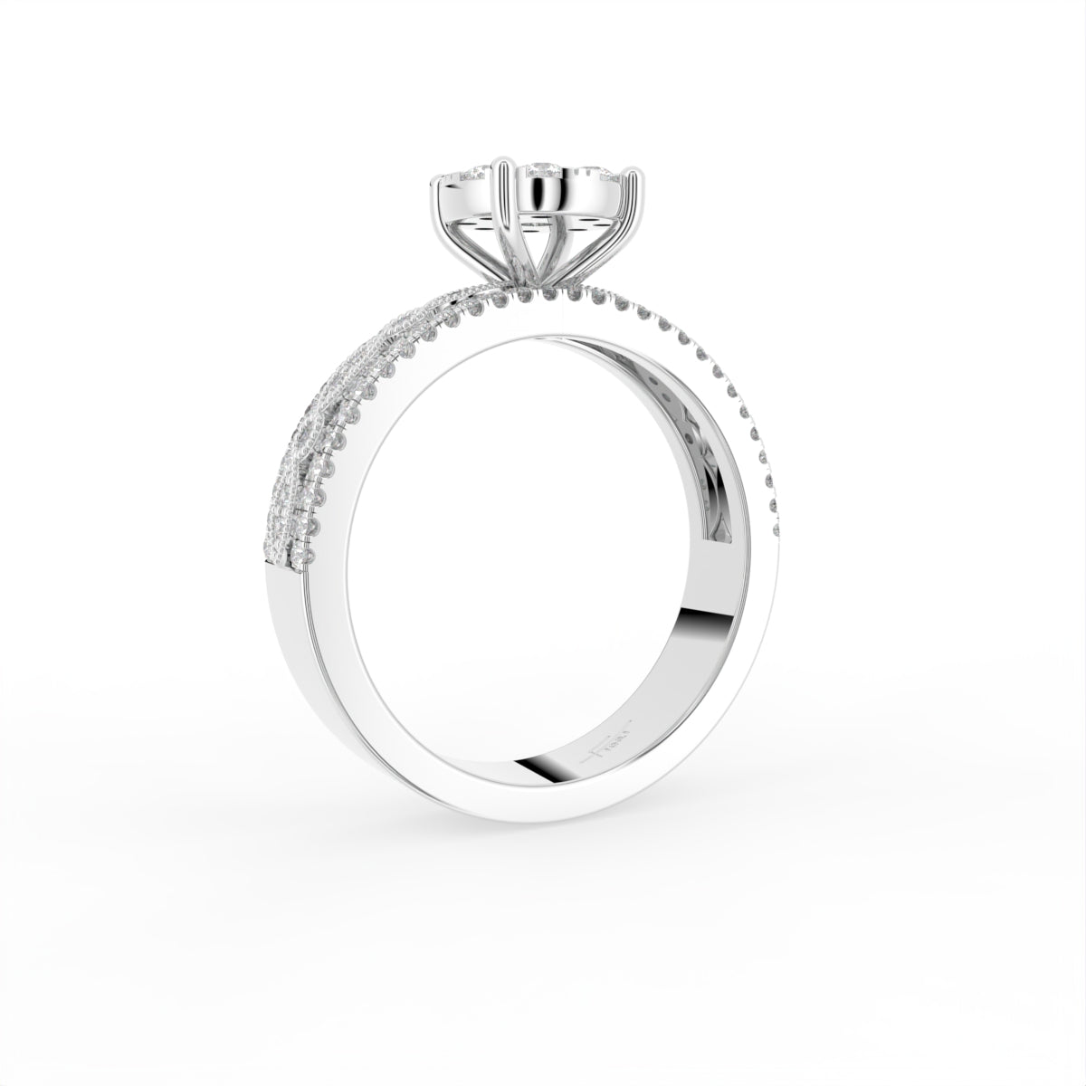 18K Round Diamond Ring — 3D VIEW