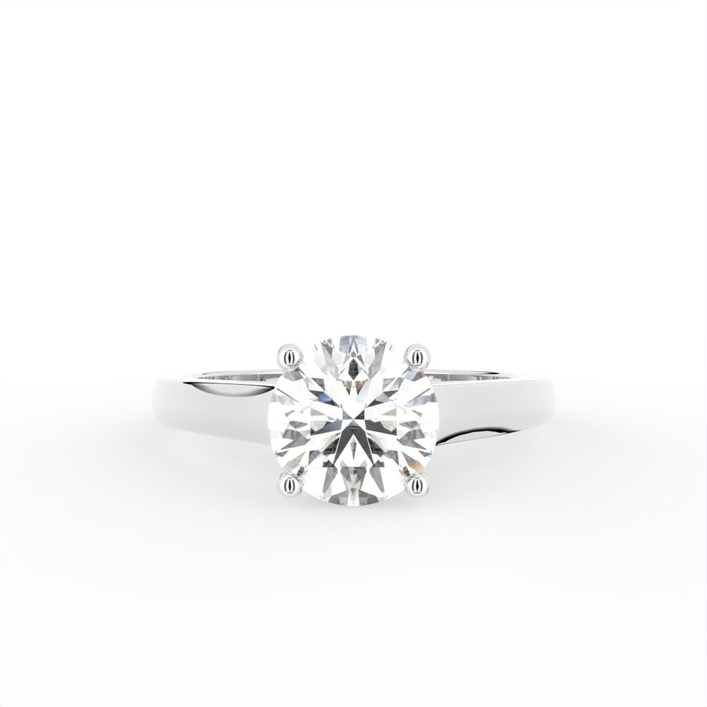 18K Solitaire Diamond Engagement Ring