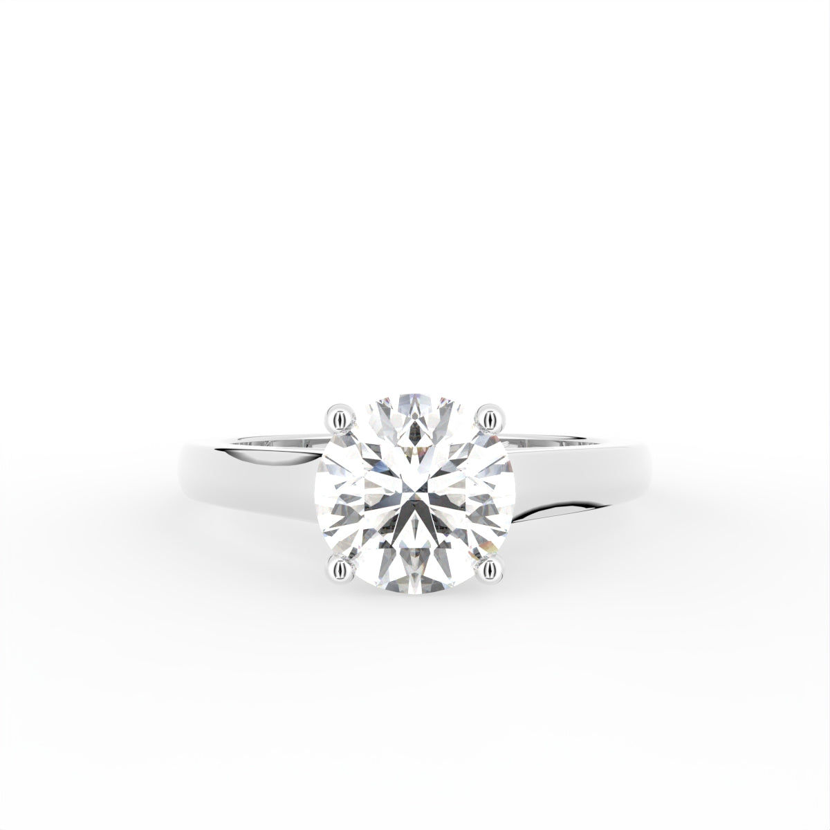 18K Solitaire Diamond Engagement Ring — TOP