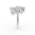 18K White Gold Round Diamond Cocktail Ring — SIDE