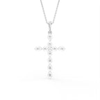 18K Cross Diamond Pendant — BACK