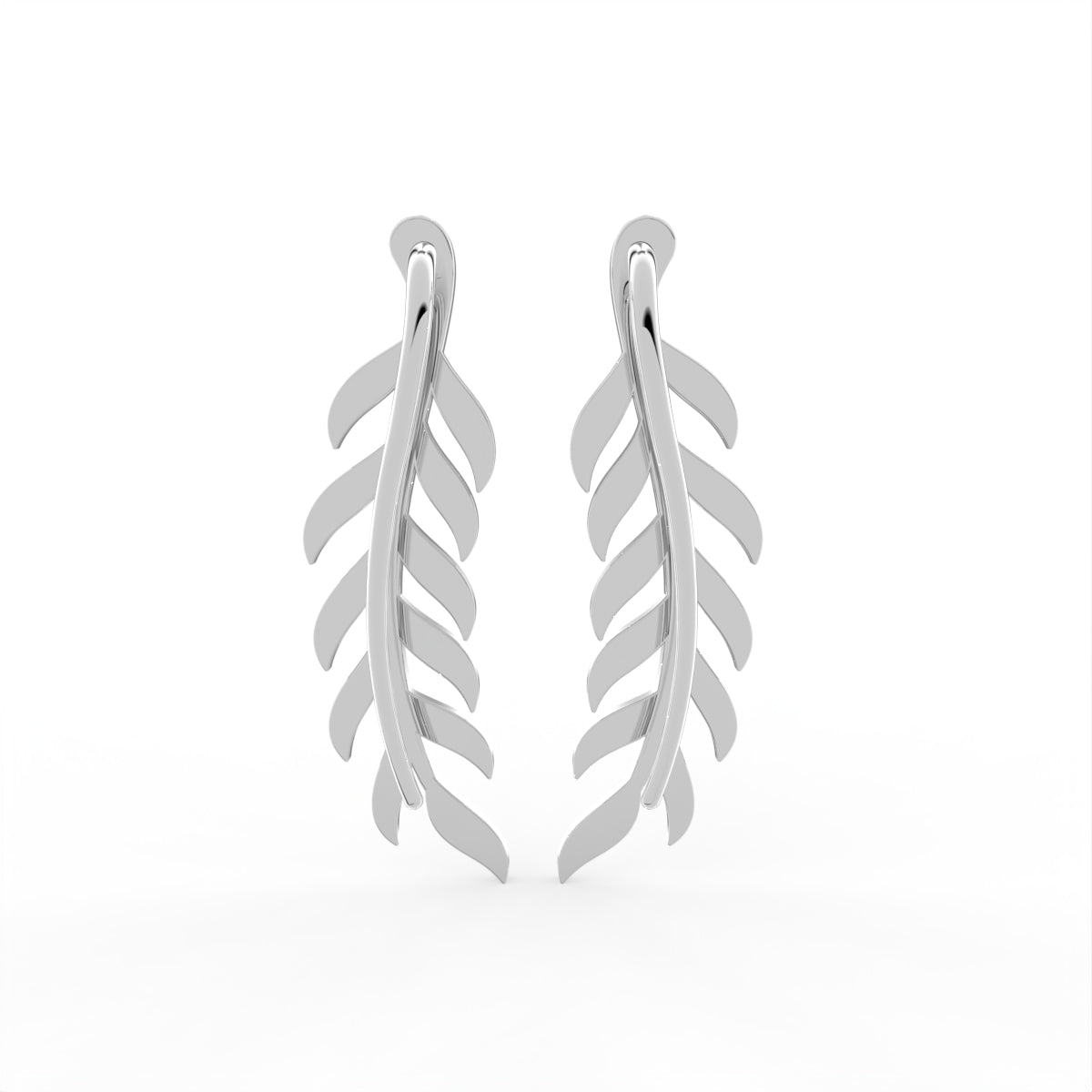 Sterling Silver Diamond Earrings — 3D / RIGHT