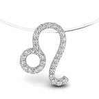 18K Zodiac Round Diamond Pendant — FRONT