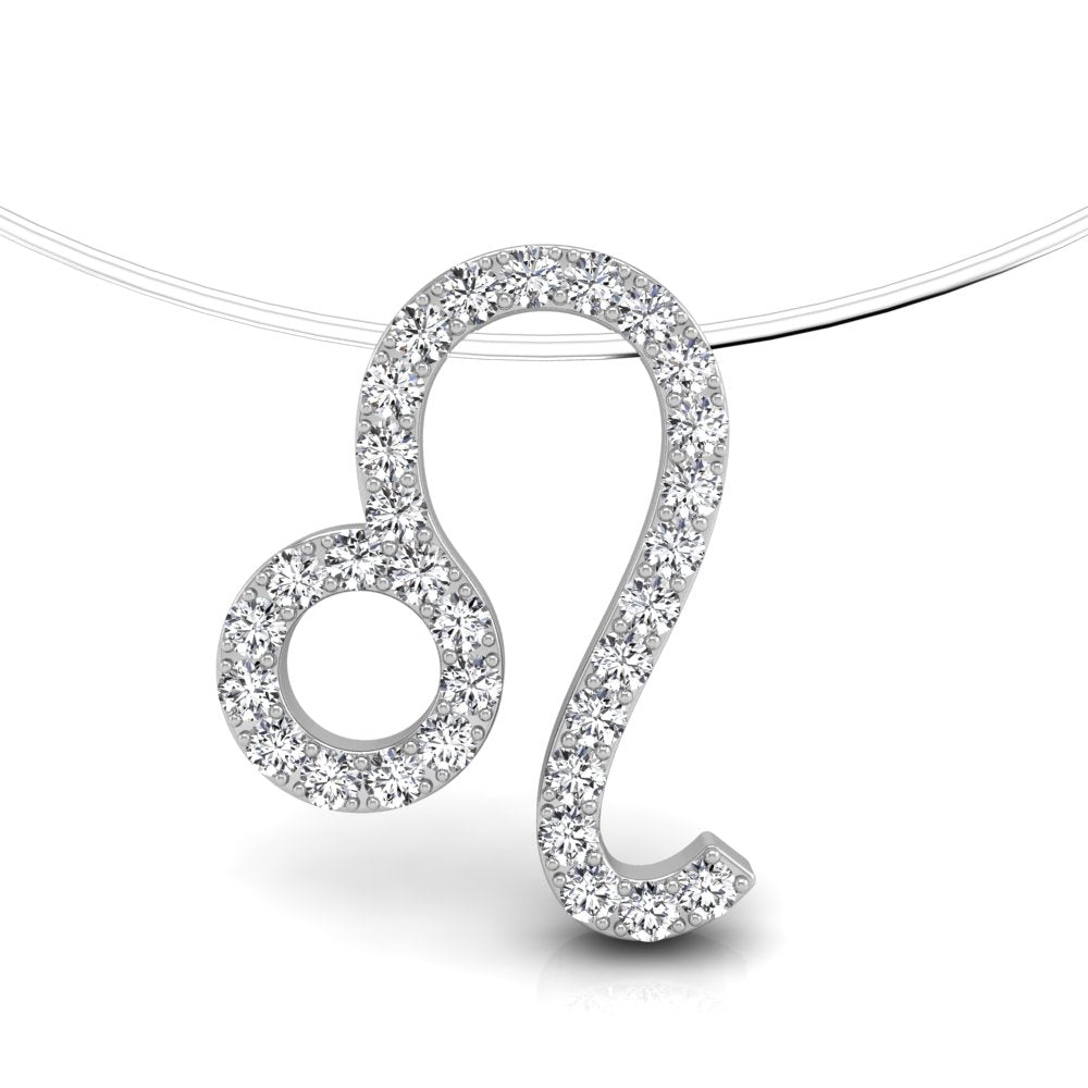 18K Zodiac Round Diamond Pendant — FRONT