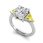 vimg:FJ2399|18K Trilogy Cushion Diamond Ring — 3D VIEW
