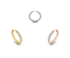 18K Diamond Hoop Earrings — 3 COLOR