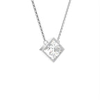 18K Solitaire Princess Diamond Pendant — 3D VIEW