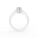 18K Marquise Diamond Solitaire Engagement Ring — FRONT