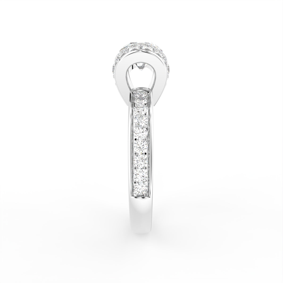 18K Bespoke Round Diamond Solitaire Ring — SIDE
