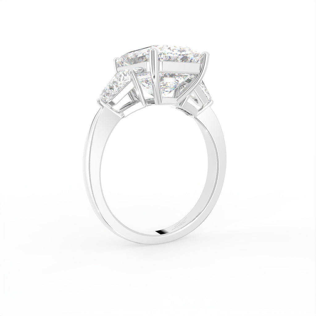 18K Trilogy Radiant-Cut Diamond Ring — 3D VIEW