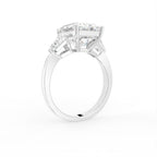 18K Trilogy Radiant-Cut Diamond Ring — 3D VIEW