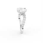 18K Bespoke Pear Diamond Ring — SIDE