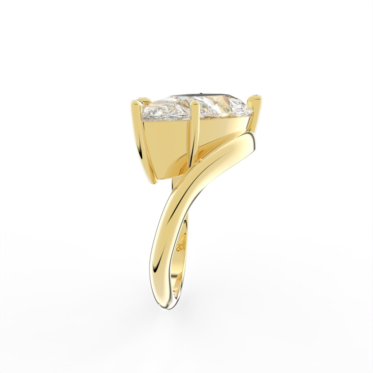 Sterling Silver Diamond Ring — 3D / RIGHT