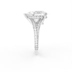 18K Shoulder Set Pear Diamond Ring — SIDE