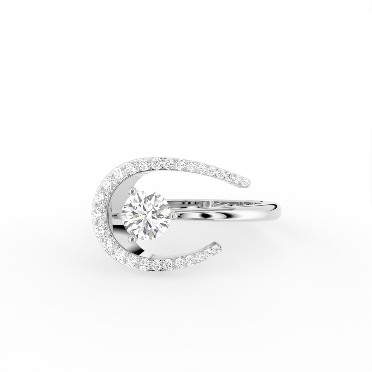 18K Bespoke Round Diamond Ring — TOP