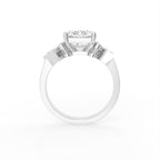18K Yellow Gold Trilogy Emerald Diamond Engagement Ring — FRONT