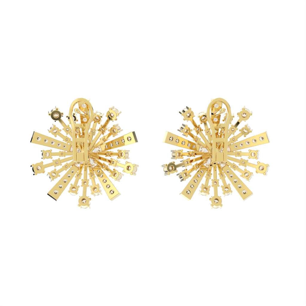 18K Statement Diamond Earrings — BACK