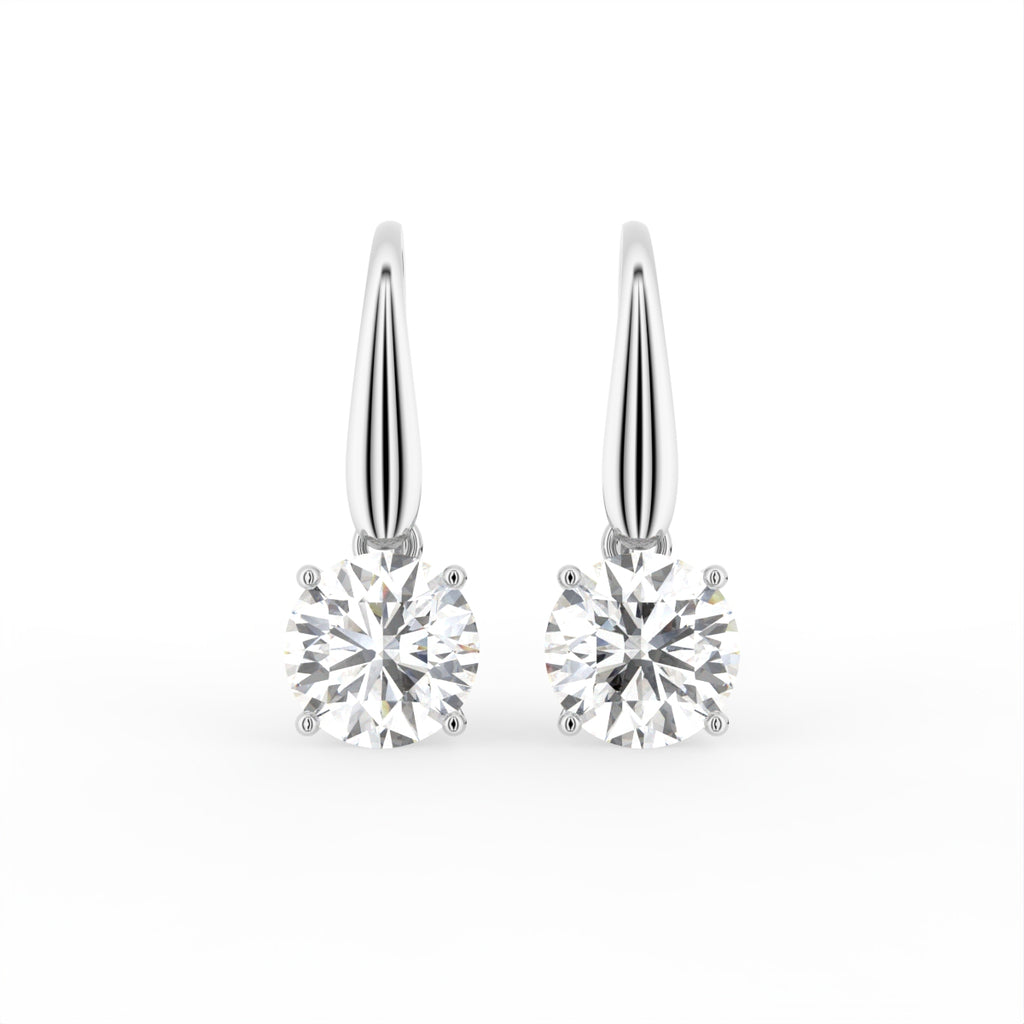 18K Round Diamond Drop Earrings — TOP