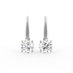 18K Round Diamond Drop Earrings — TOP