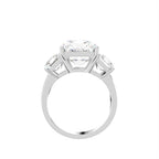 18K Trilogy Emerald-Cut Diamond Ring — FRONT