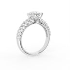 18K White Gold Oval Diamond Engagement Ring — 3D VIEW
