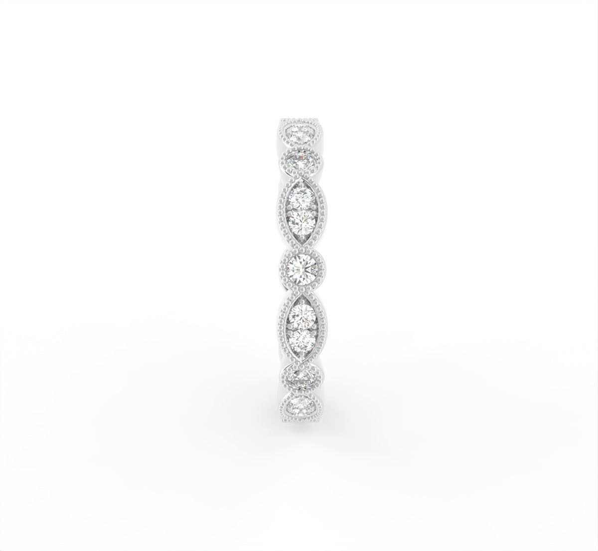18K Eternity Bezel Diamond Ring — SIDE