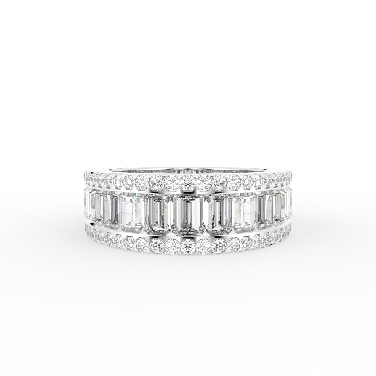 18K White Gold Eternity Baguette Diamond Ring — TOP