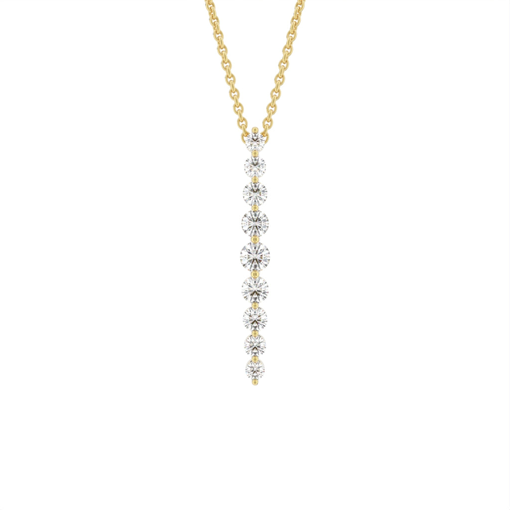 18K Geometric Diamond Pendant — FRONT