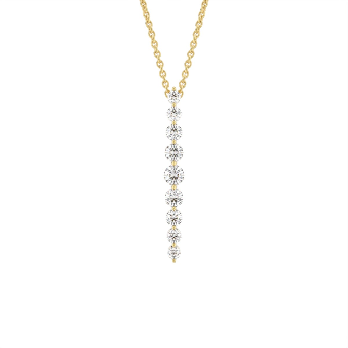 18K Geometric Diamond Pendant — FRONT