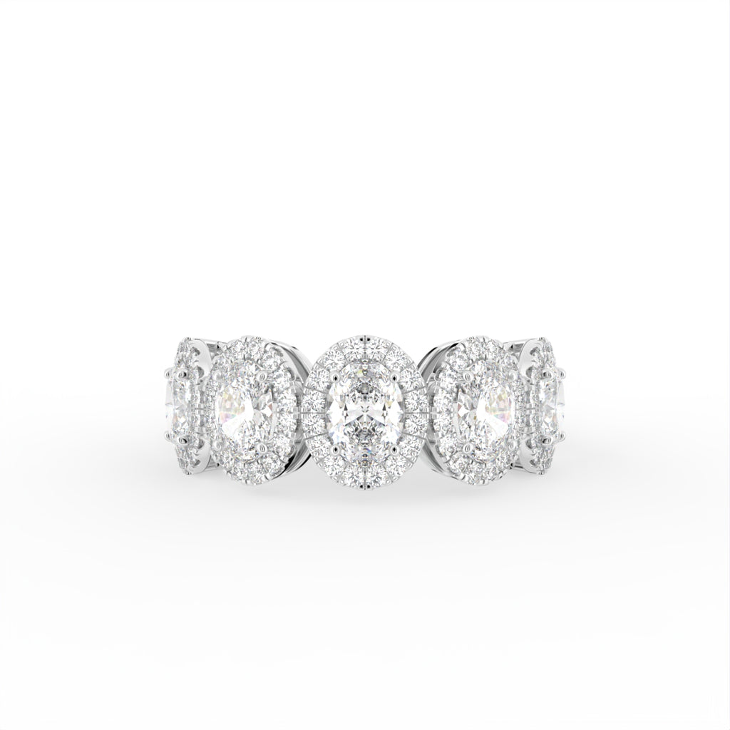 18K Halo Oval Diamond Ring — TOP