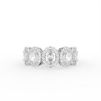18K Halo Oval Diamond Ring — TOP
