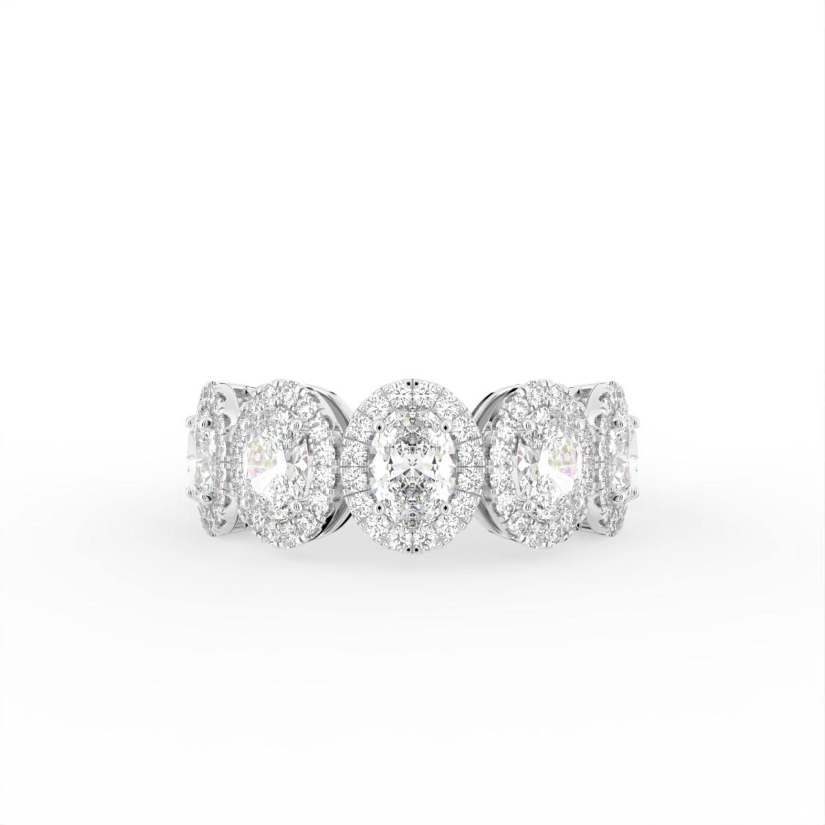 18K Halo Oval Diamond Ring — TOP