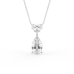 18K Heart Pear Diamond Pendant — FRONT