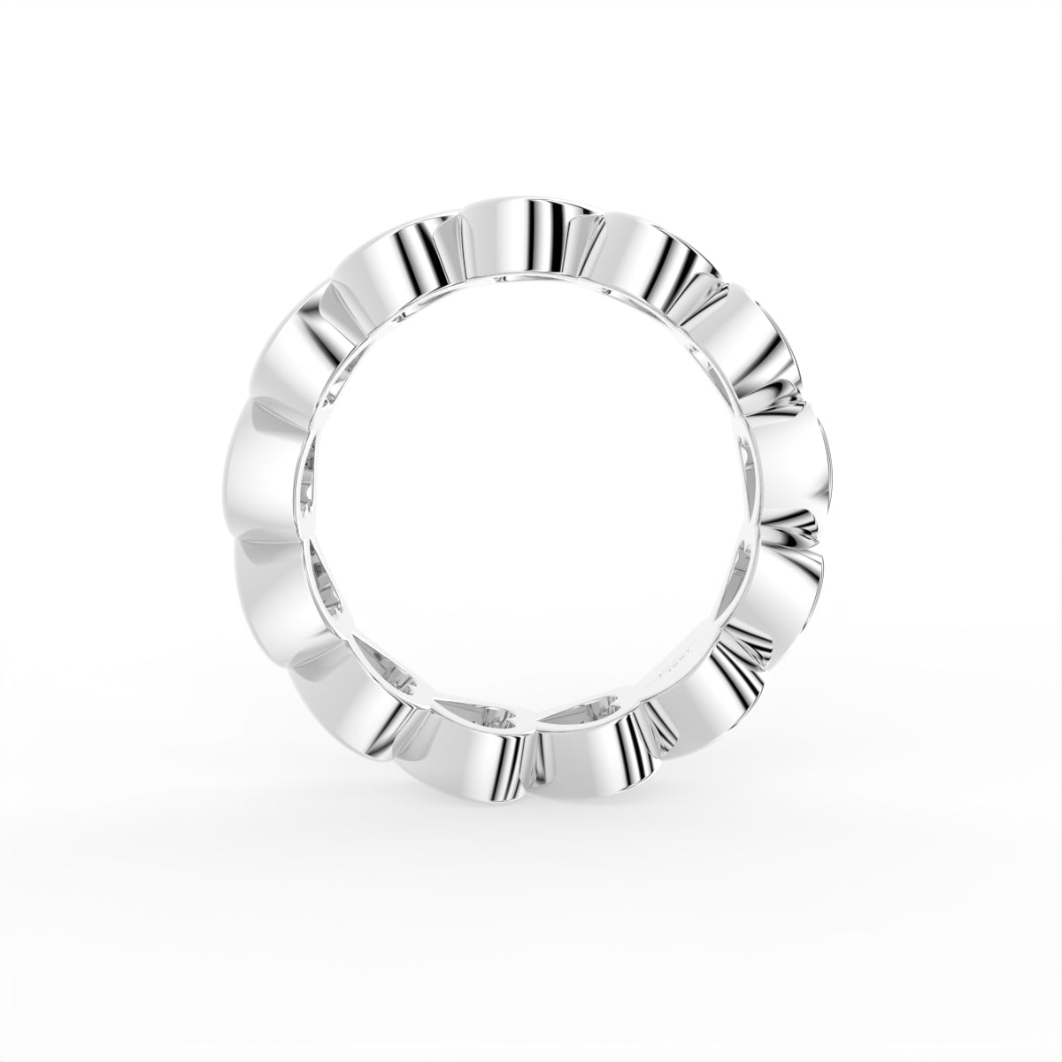 18K Full Eternity Heart Diamond Ring — FRONT