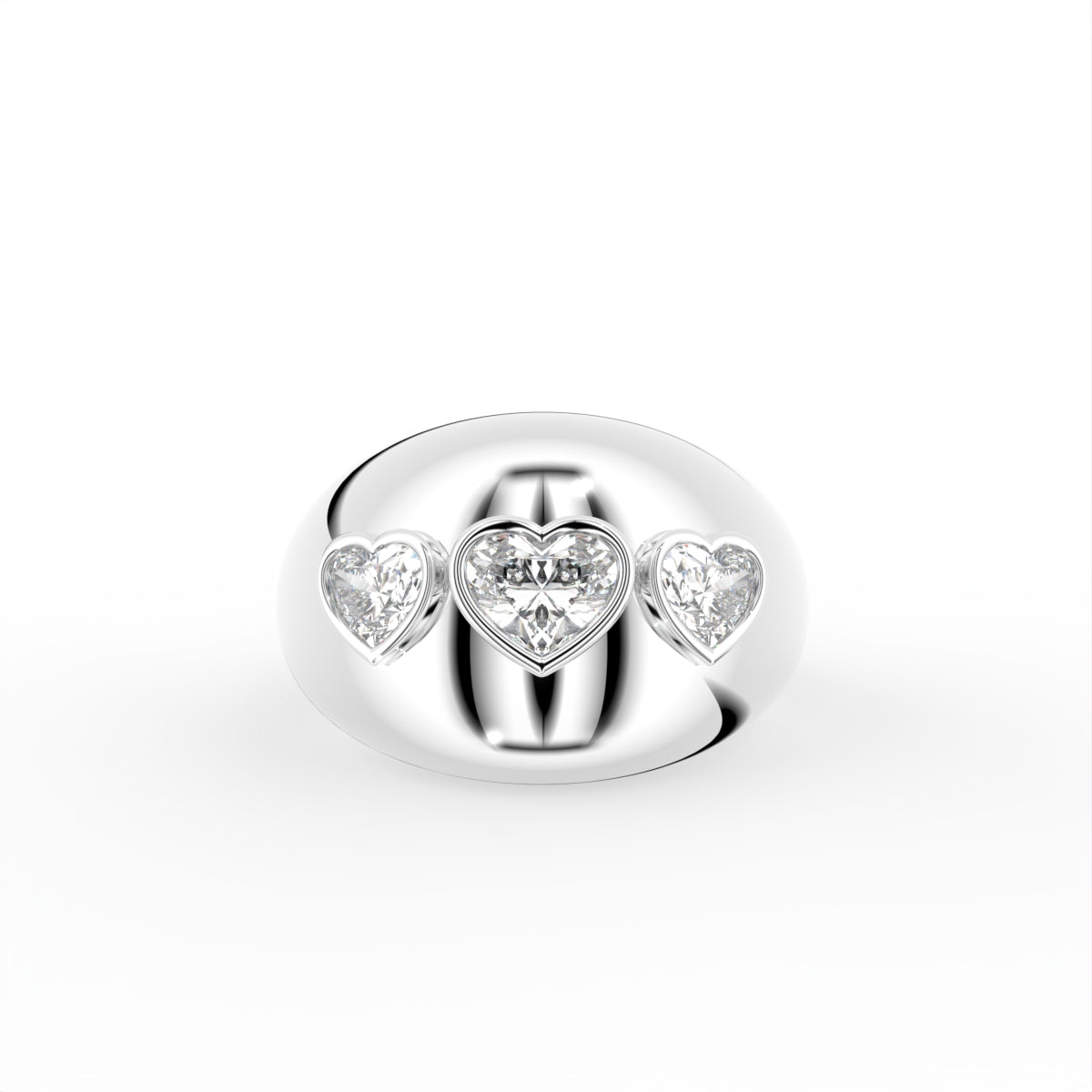 18K Bespoke Heart Diamond Ring — TOP