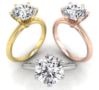 18K Solitaire Round Diamond Ring — 3 COLOR