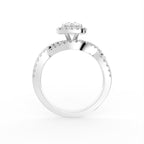 18K Halo Round Diamond Engagement Ring — FRONT