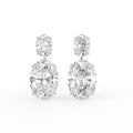 18K Solitaire Two Stone Diamond Drop Earrings — TOP