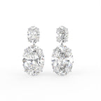 18K Solitaire Two Stone Diamond Drop Earrings — TOP